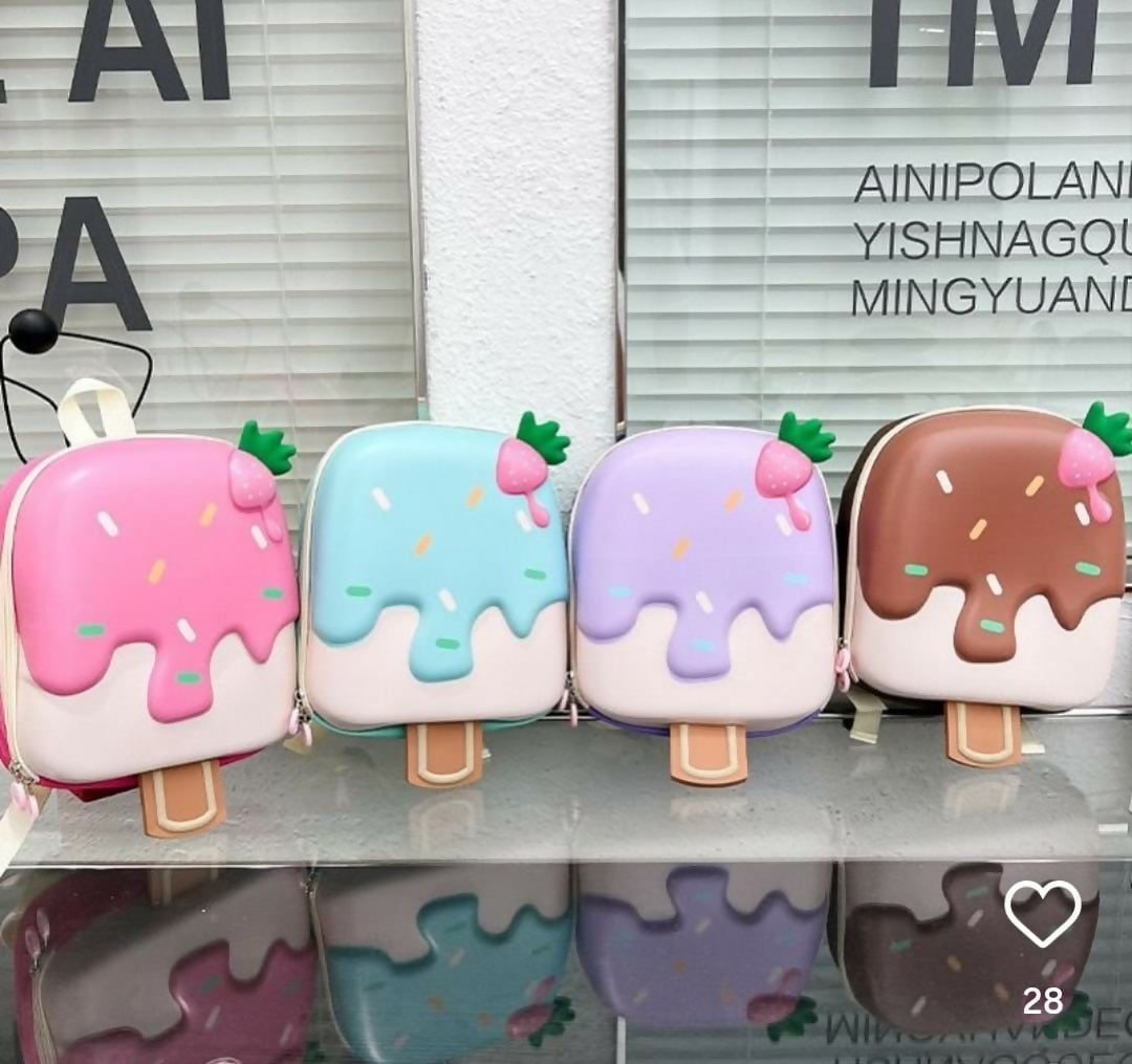 Four ice cream-themed pouches