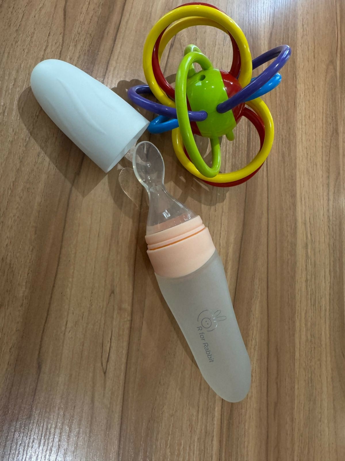 R FOR RABBIT Baby Feeding Spoon + Rattle Combo Set