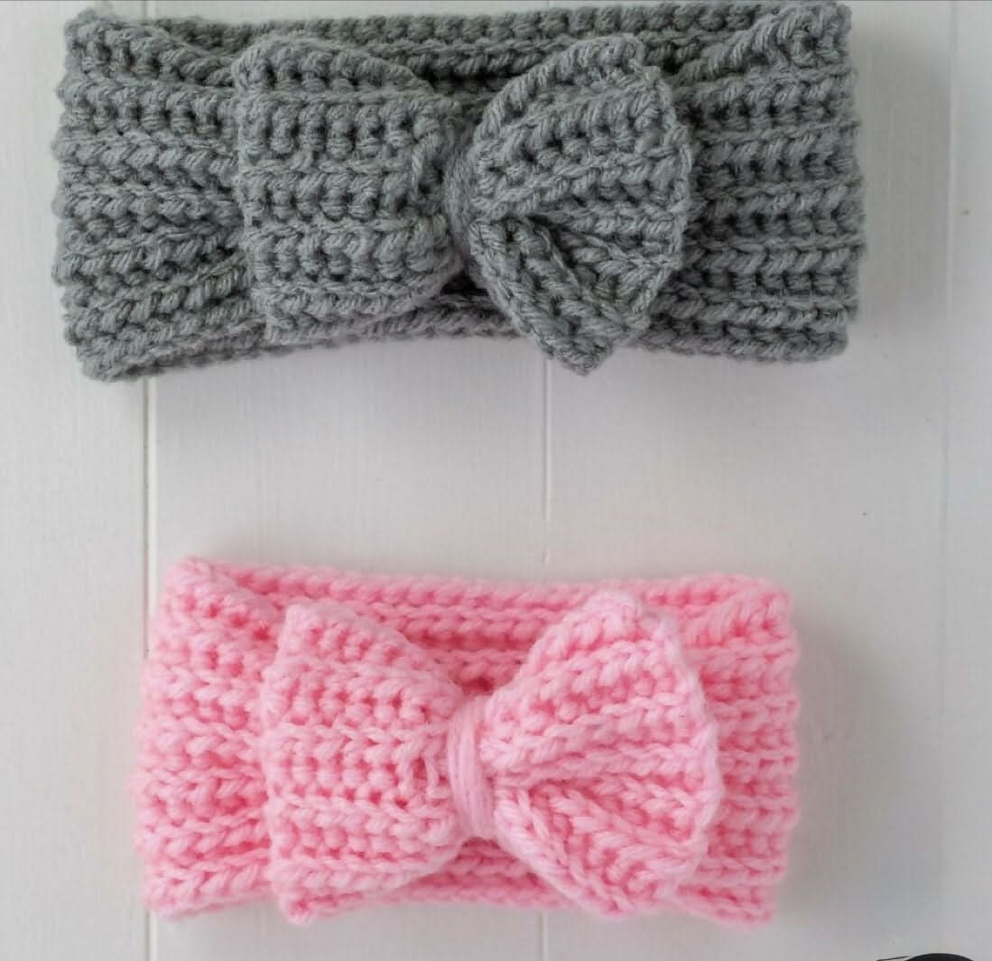 Crochet Headband/ Crochet Ear Warmer/ Crochet Bow Hairband