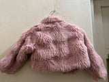 Pink Fur Crop Jacket for Baby (6–9 Months)