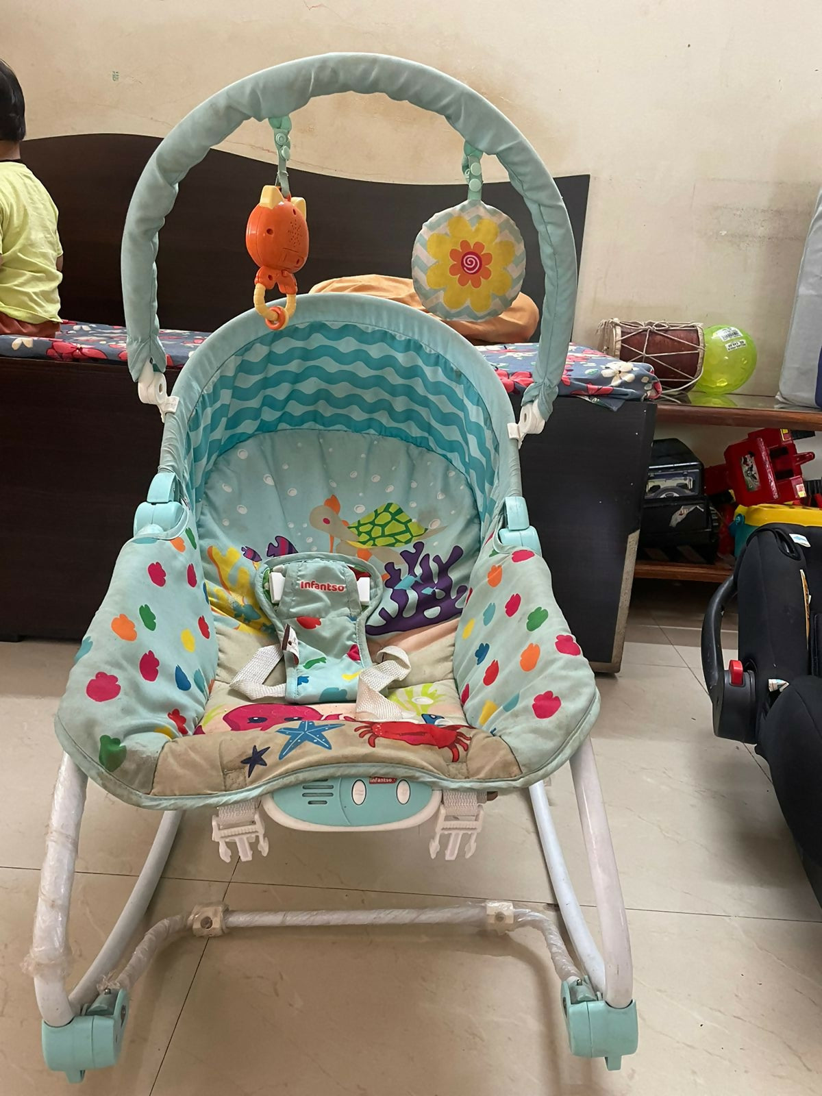 INFANTSO Baby Rocker Bouncer for 0 to 2 Years Blue PyaraBaby