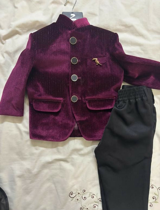 Couture Velvet Blazer with Trousers – Premium Party Wear for Kids