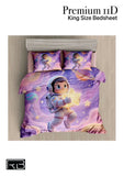 King size bedsheet with astronaut design
