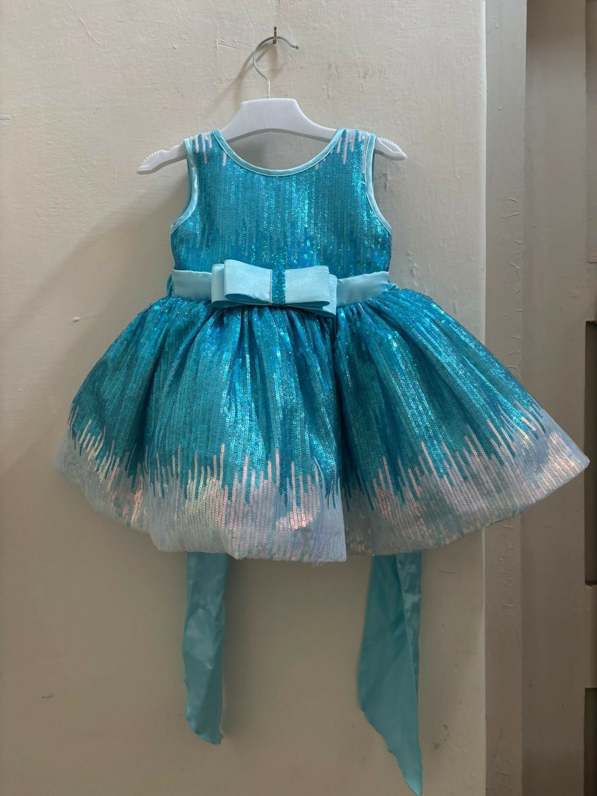 Frozen-Themed Blue Baby Frock (6–9 Months)