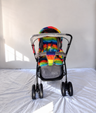 Babyhug Cosy Cosmo Stroller/Pram Reversible Handle Recline Vibgyor Rainbow B177