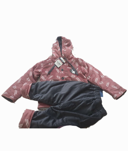 Winter Set : Hoodie Jacket with Matching Pants (Velvet Touch) (Thick and Warm)