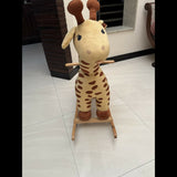 Soft Plush Giraffe Rocker with Wooden Base