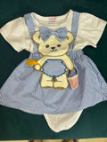 HOPSCOTCH Bodysuit Set Of (2) One with Lace and Crochet and One with Bunny Applique In Cotton