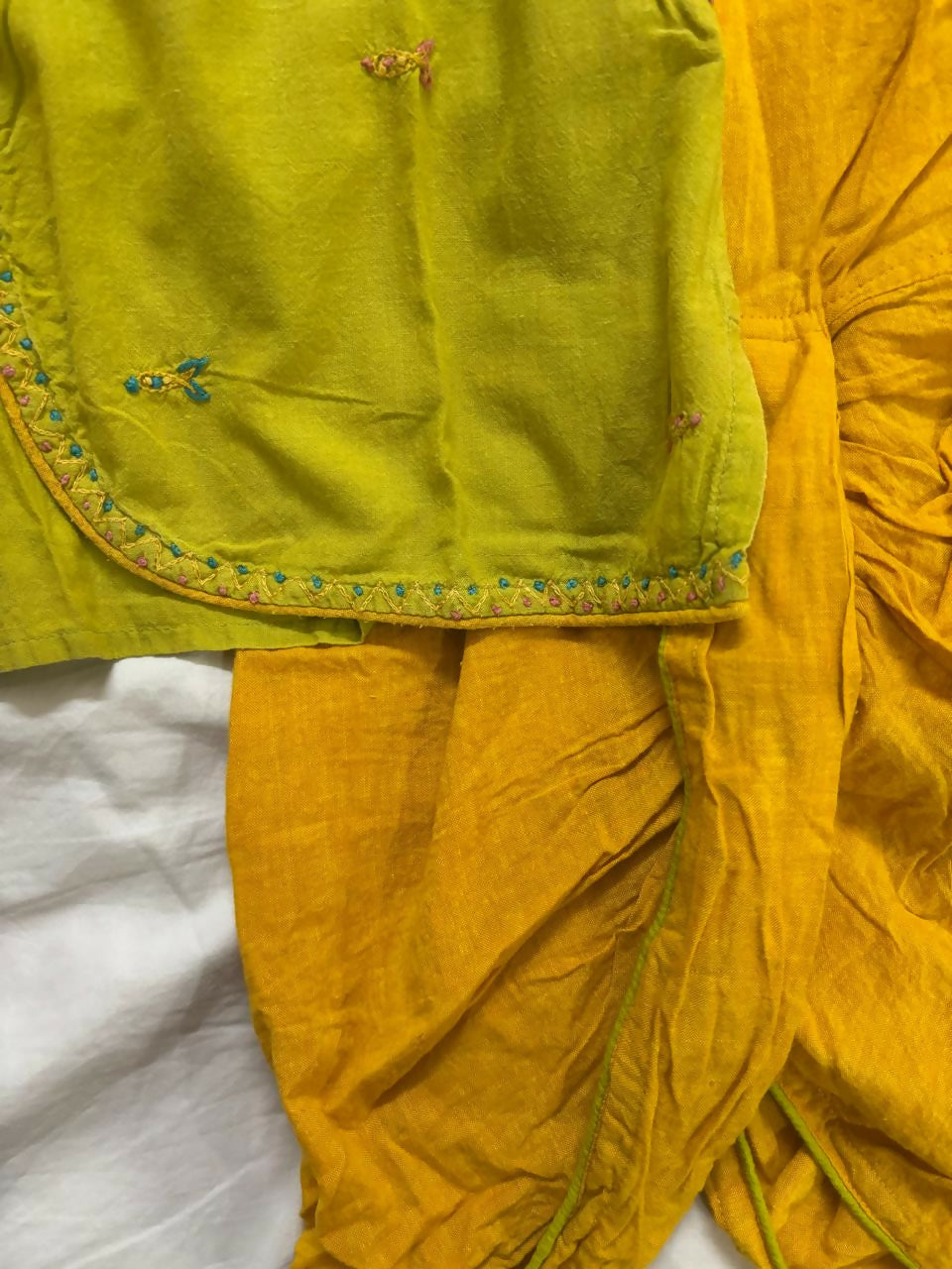 FABINDIA Pure Cotton Embroidered Kurta with Dhoti Pants – Stylish, Comfortable & Festive Ethnic Wear for Kids