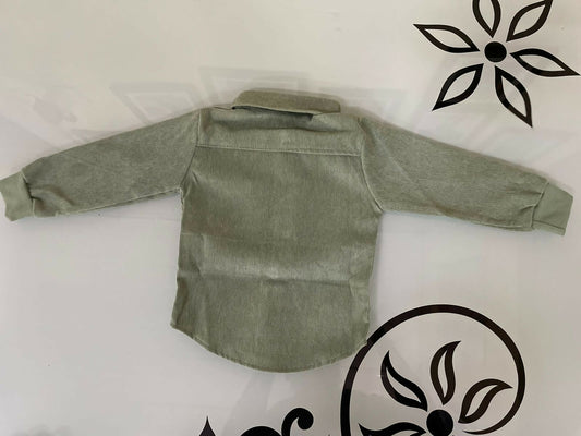 Toddler Baby Boys Awabox Shirt Jacket Coat Long Sleeve Button-Down Casual Daily Spring Fall Top Outwear, Green, 6-12 months - PyaraBaby