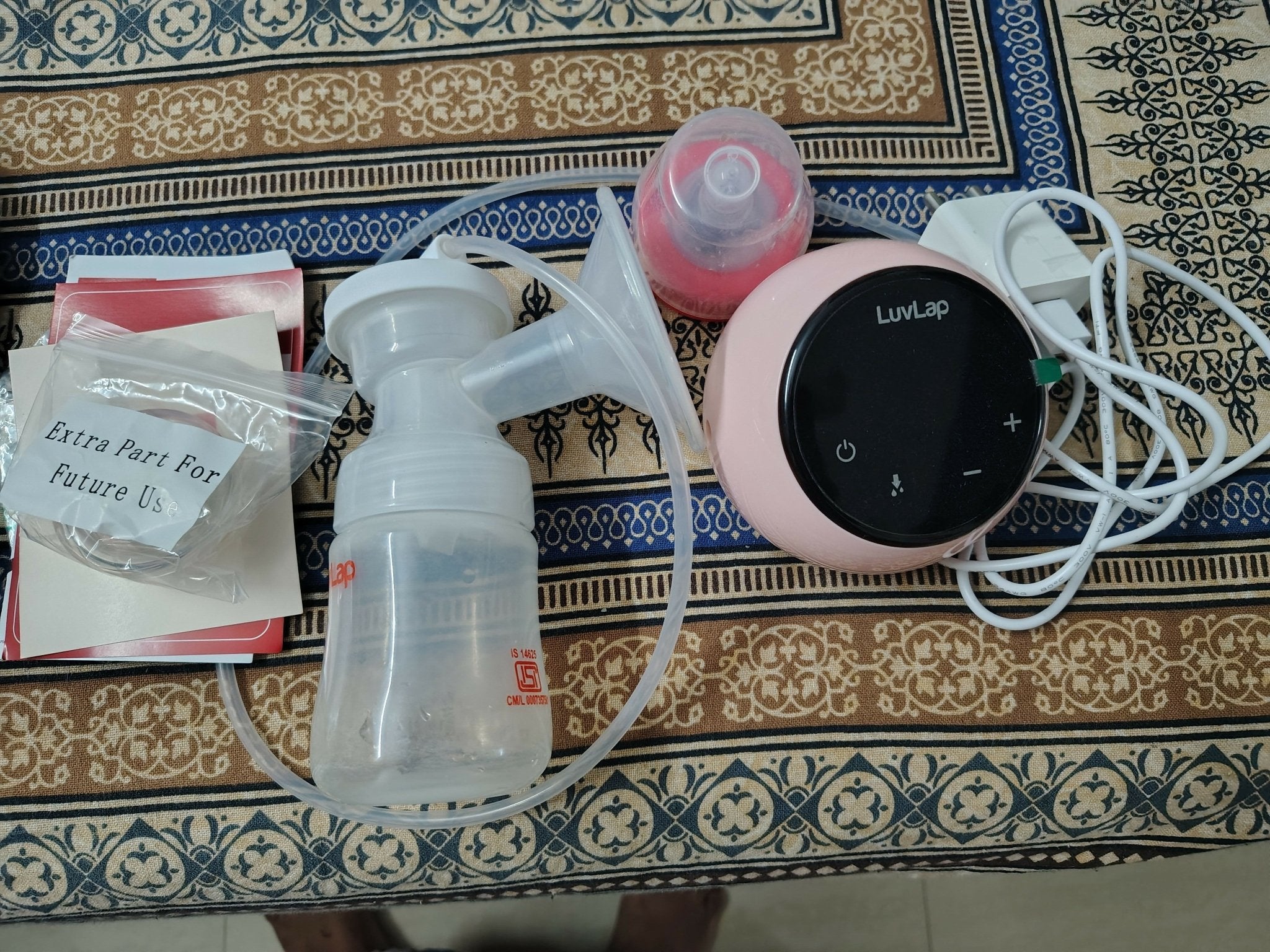 Pink breast pump