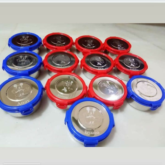 Buy Personalised Stainless Steel Small Snack or Pickle Tiffin – Durable and Customizable Container for Everyday Use