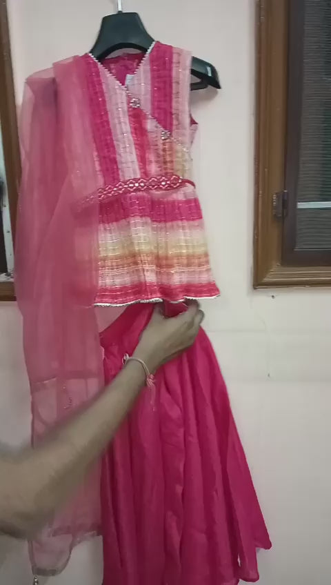 Red Dress with Plazo and Dupatta
