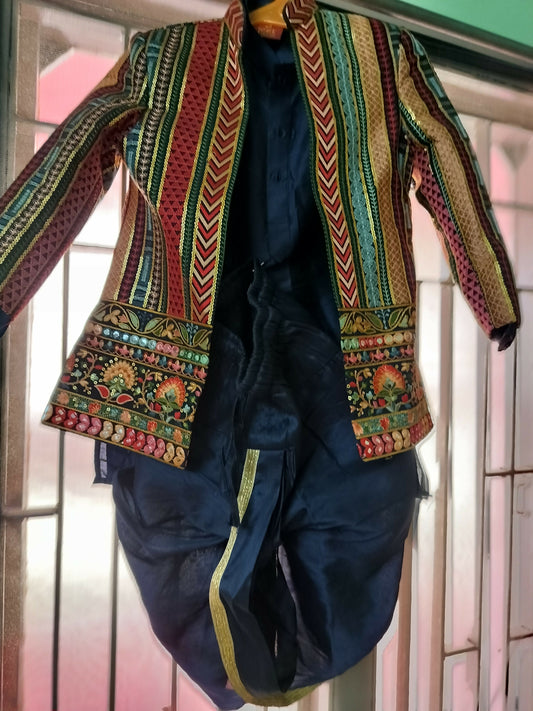 JEET Party Wear Dhoti Set With Over Coat - PyaraBaby