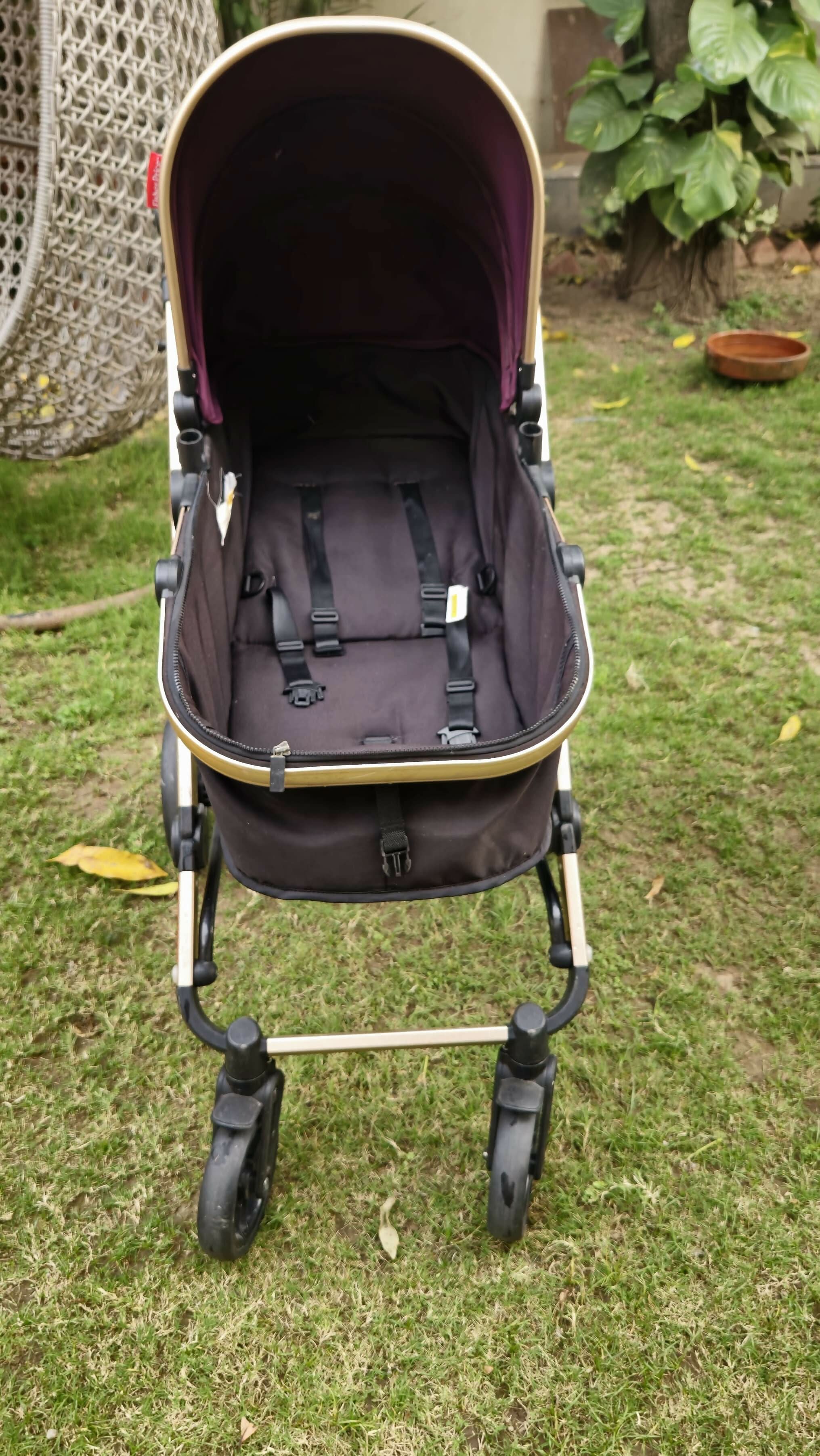 Buy FISHER-PRICE Hiker Luxury Stroller Cum Pram – Multi-Position Recline, Safety Harness, Compact Fold