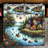 FAIRY TALES 7D Digital Print Super King Size Bedsheet Set With 2 Pillow Covers