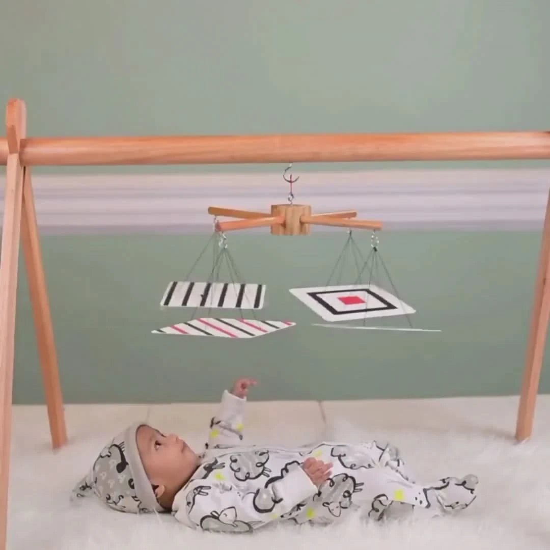 Shop now for the B4BRAIN Activity Gym +3 Mobiles with Hanger for Newborn Baby, offering engaging sensory play and developmental growth in a comfortable, easy-to-clean design!