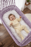 The Top Knott Paris Macramé Baby Cradle – Handwoven Lavender Hanging Bassinet