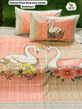 Cotton bedsheet with swan design