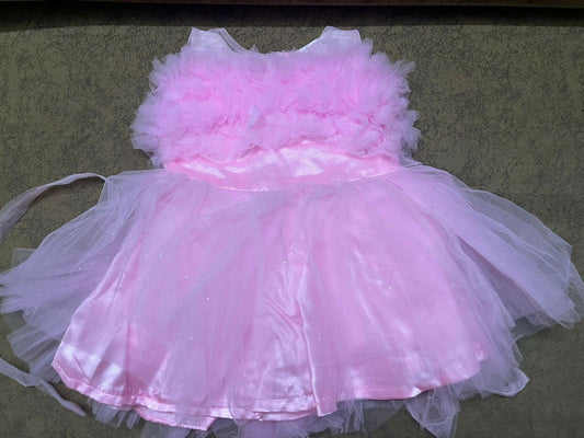 Discover the pink fairy dress/frock with matching hairband, featuring soft fabric and delicate embellishments, perfect for dress-up and special occasions.