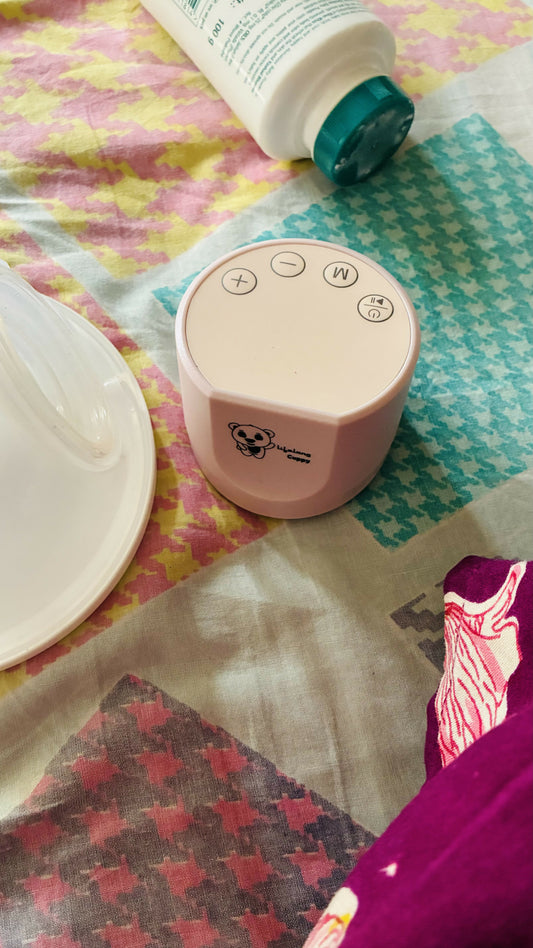 Small electronic device on a colorful fabric surface