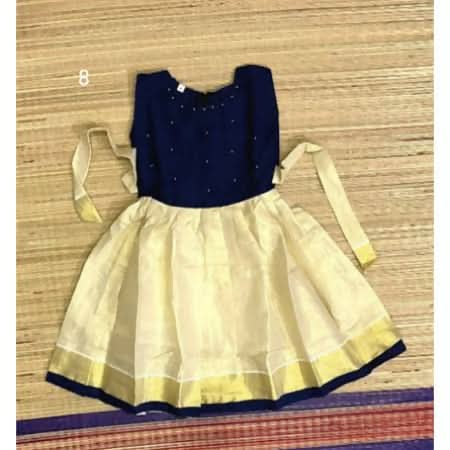 Traditional Kerala Style Lehenga Choli for Babies - Elegant and Comfortable Ethnic Wear, Perfect for Festive Occasions.