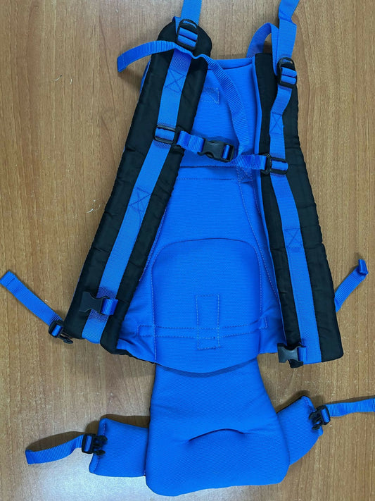 BABYGO Kids 4-in-1 Adjustable Baby Carrier Cum Kangaroo Bag/Honeycomb Texture Baby Carry Sling/Back/Front Carrier for Baby with Safety Belt and Buckle Straps (Black & Sky Blue)