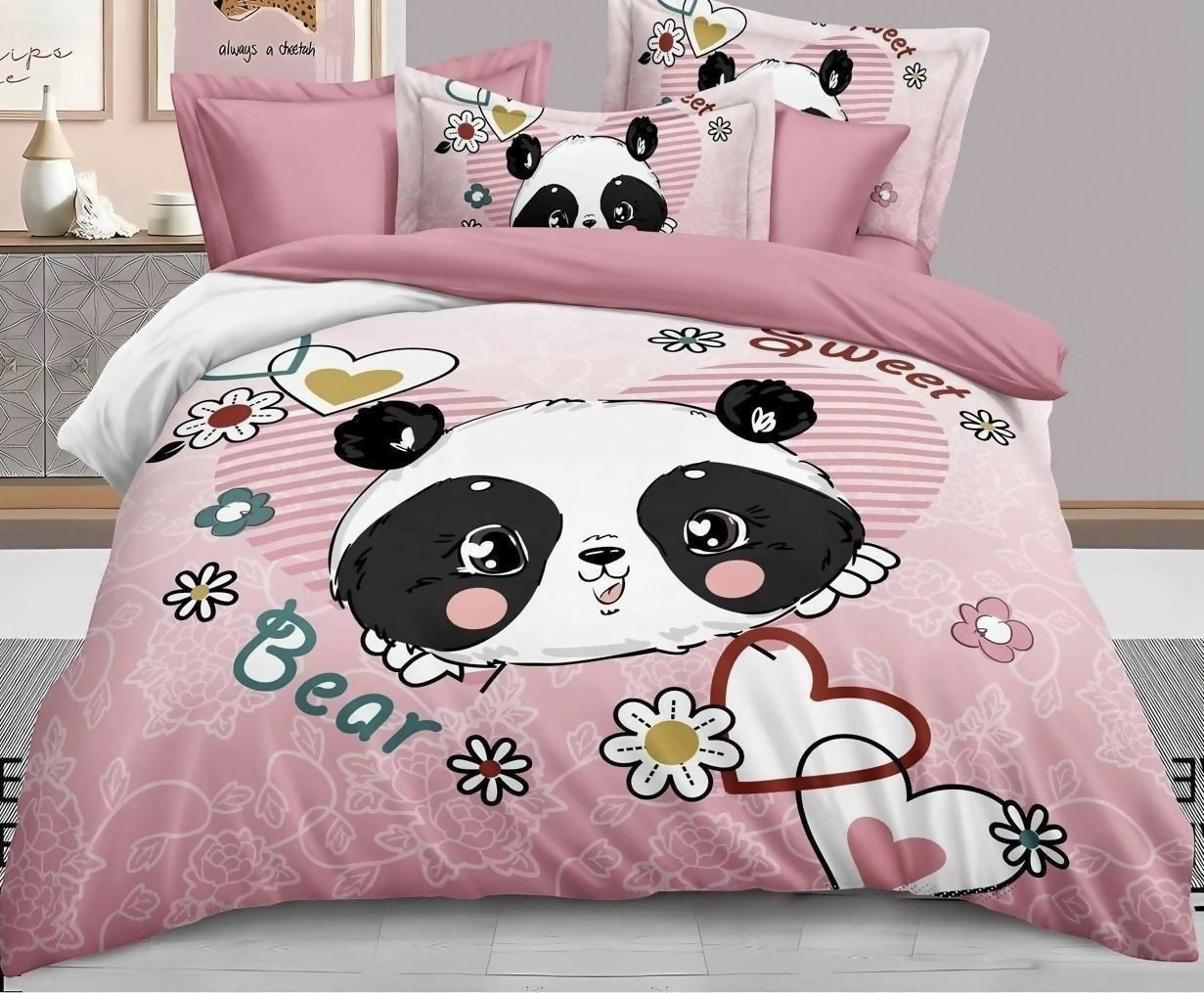 Panda-themed bedding set