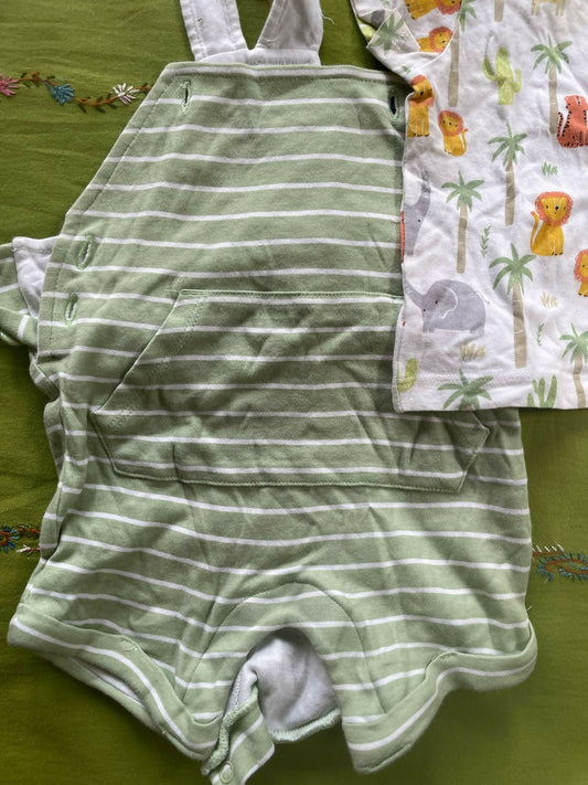 MINI KLUB  Onesie Dress With T-shirt - White/light green