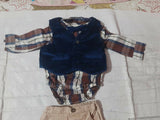 Classic Baby Boy Party Wear Set, blue, beige, multicolour