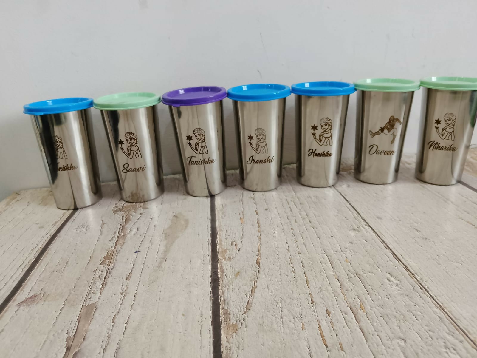 Personalised Stainless Steel Glass with Lid