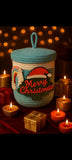 Decorative woven basket with 'Merry Christmas'