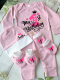 Romper with Mittens & Cap Set