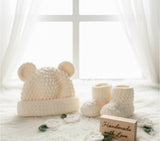 Crochet baby beanie and bootie set