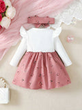 Pink and White Frock/Dress for Baby Girl