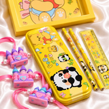 iLearnNGrow Panda Theme Stationery Rakhi Combo – Cute Panda Pencil Box Set with Rakhi for Kids