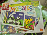 Mosaic craft kit with panda design and colorful packaging