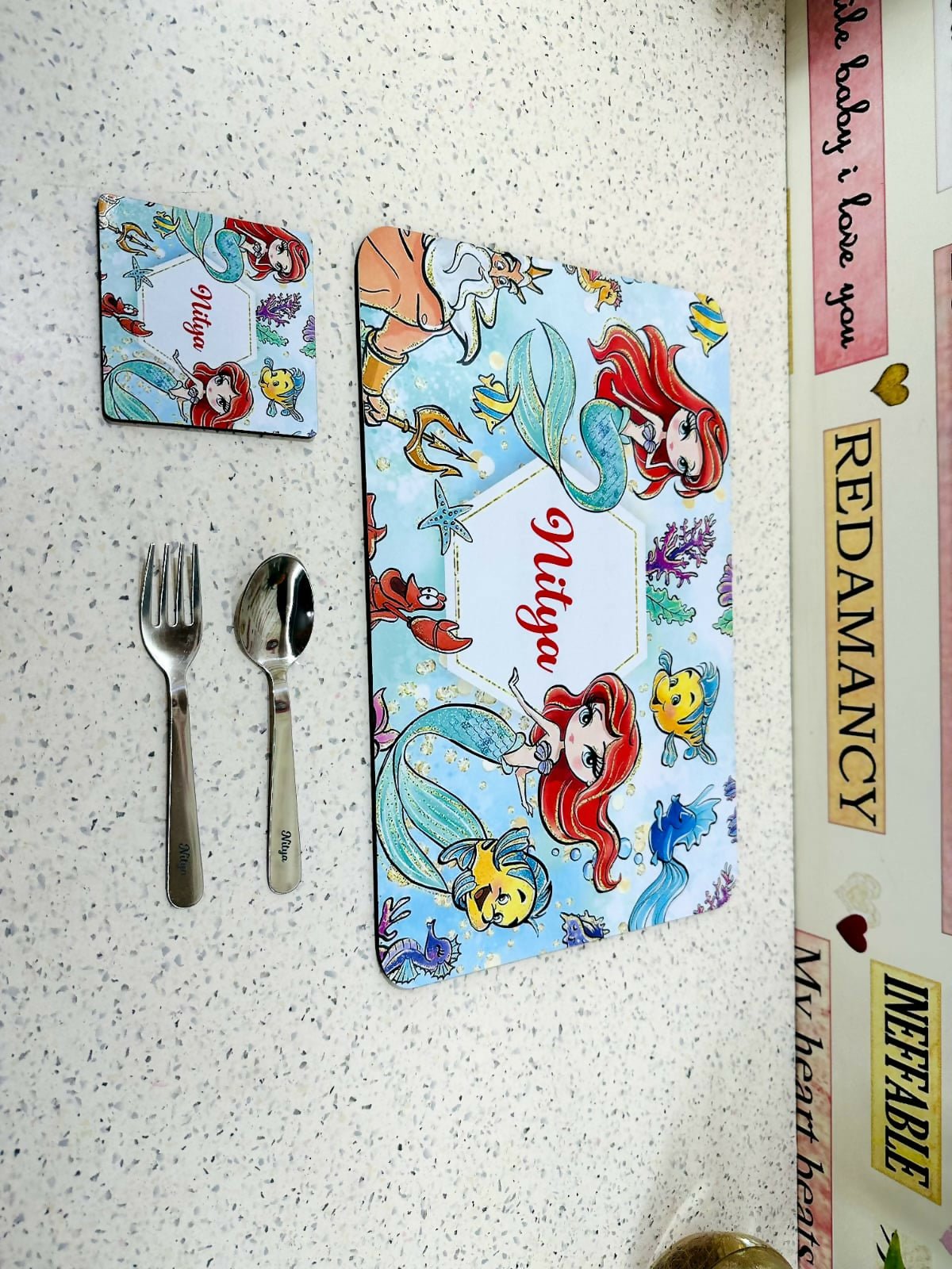 Personalized Kids Dinner Placemat Combo Set