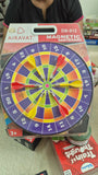 Magnetic dartboard with darts on a colorful target