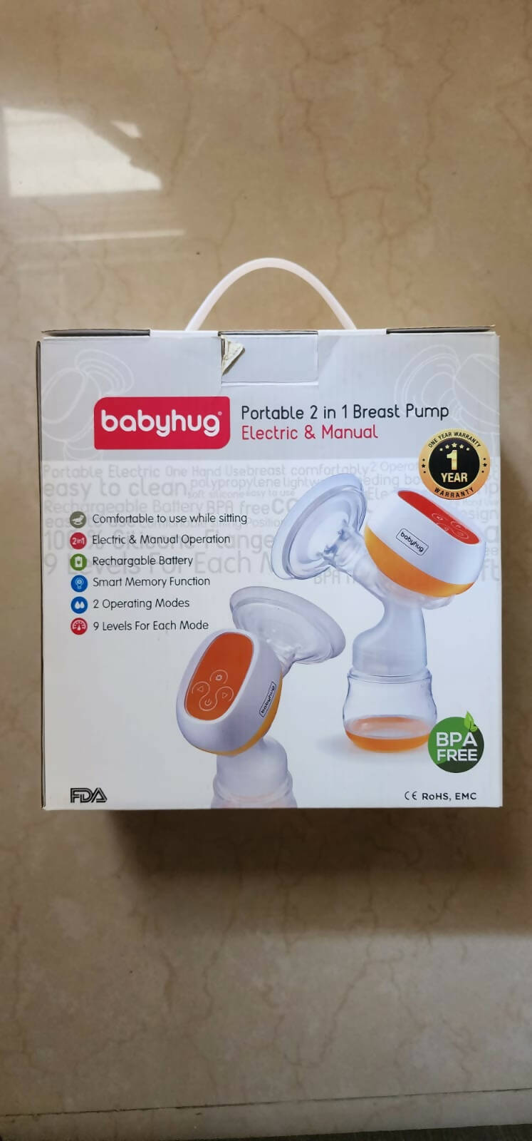 BABYHUG Portable 2 in 1 Electric & Manual Breast Pump - PyaraBaby