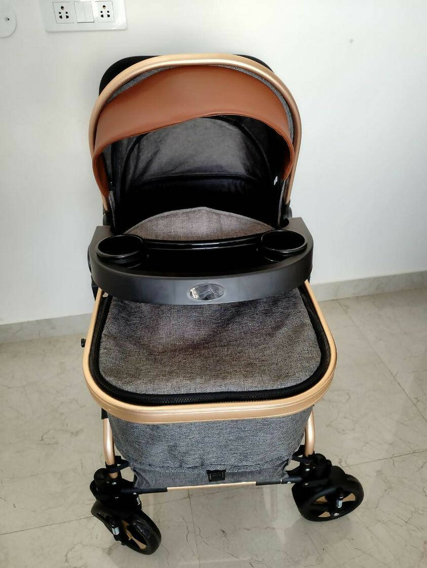 HUNY HUNY Model 3 In 1 Best Stroller Pram Grey Luxury