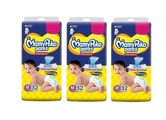 MAMYPOKO Standard Pant Diaper Medium Size (pack of 3) | 7-12 Kg - PyaraBaby