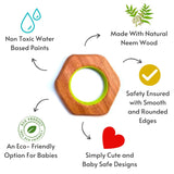 Explore shapes and soothe gums with Babycov's Cute Hexagon and Square Neem Wood Teethers - natural comfort for safe and playful chewing!