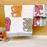 Kids Elephant & Flower Printed Towel 30x60 Inches - PyaraBaby