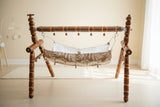 Wooden Single Dandi Cradle with Cloth - PyaraBaby