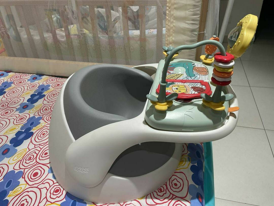 MAMAS AND PAPAS Booster Seat with Activity Tray Pebble Grey Color