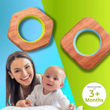 Explore shapes and soothe gums with Babycov's Cute Hexagon and Square Neem Wood Teethers - natural comfort for safe and playful chewing!