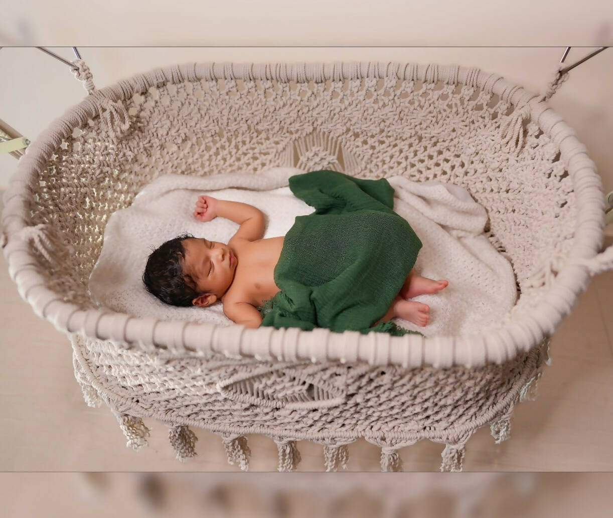 Macrame baby hot sale cradle