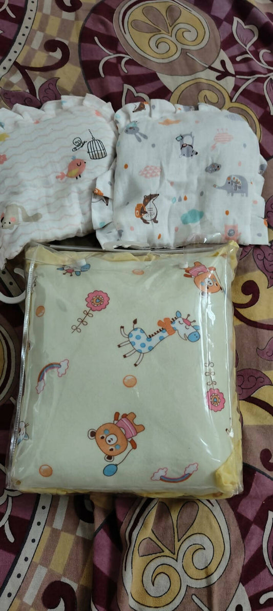 Two Small Mustard Pillows and Long with One Infant Soft Pillow - PyaraBaby
