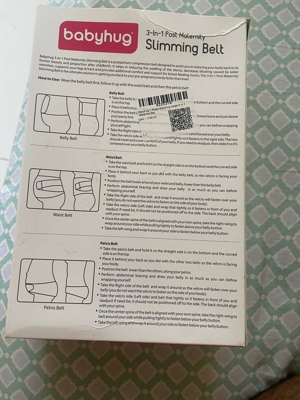 BABYHUG 3 in 1 Post Maternity Pelvis Support Belt L - Beige - PyaraBaby